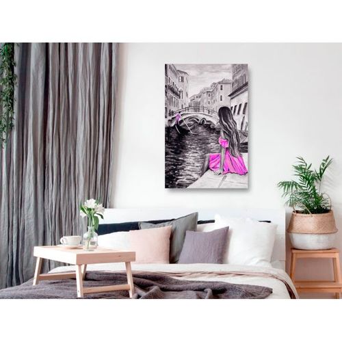 Tableau Villes Far Dreams (1 Part) Vertical Pink 80x120 Cm