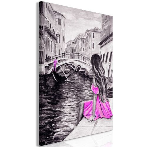 Tableau Villes Far Dreams (1 Part) Vertical Pink 80x120 Cm