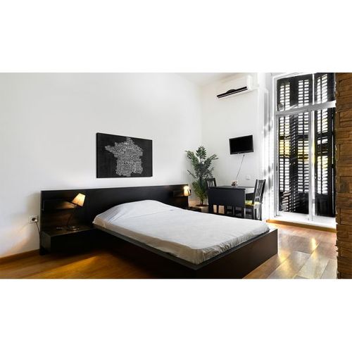 Tableau Cartes Du Monde Text Map Of France On The Black Background 120x80 Cm