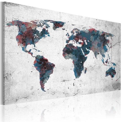 Tableau Cartes Du Monde Continents Inconnus 120x80 Cm