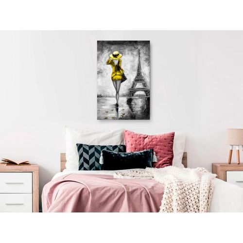 Tableau Personnages Parisian Woman (1 Part) Vertical Yellow 80x120 Cm