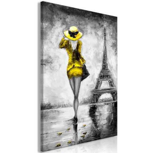 Tableau Personnages Parisian Woman (1 Part) Vertical Yellow 80x120 Cm