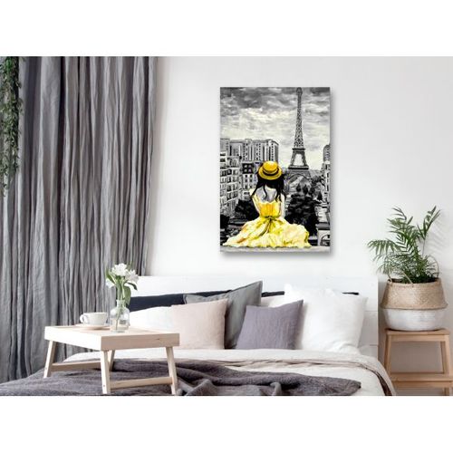 Tableau Villes Paris Colour (1 Part) Vertical Yellow 80x120 Cm