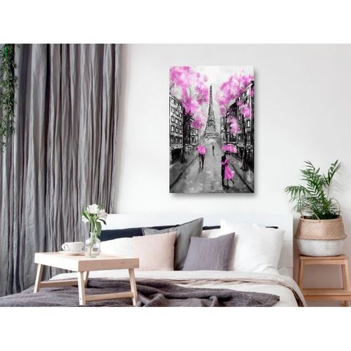 Tableau Villes Paris Rendez-vous (1 Part) Vertical Pink 60x90 Cm