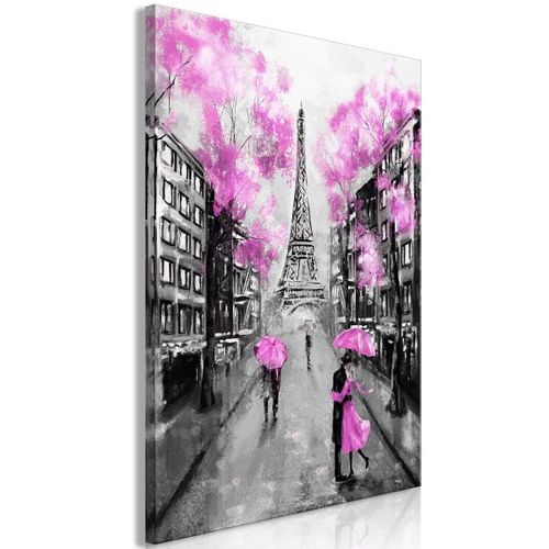 Tableau Villes Paris Rendez-vous (1 Part) Vertical Pink 60x90 Cm