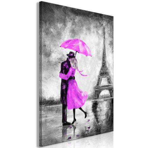 Tableau Villes Paris Fog (1 Part) Vertical Pink 40x60 Cm