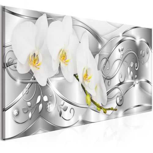 Tableau Flowering (1 Part) Narrow Silver 120x40 Cm