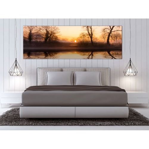 Tableau Winter Sunset (1 Part) Narrow 120x40 Cm