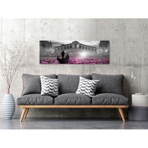 Tableau Villes Magic Venice (1 Part) Narrow Grey 120x40 Cm