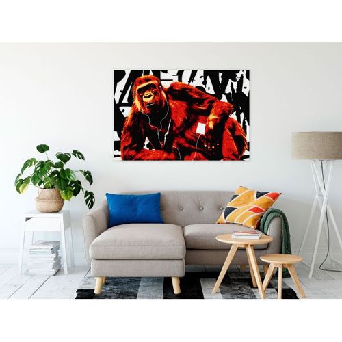 Tableau Pop Art Monkey 1 Pièce Narrow Red 120x80 Cm