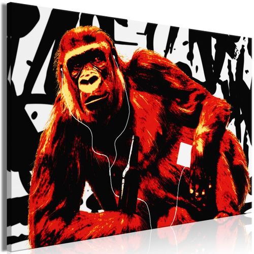Tableau Pop Art Monkey 1 Pièce Narrow Red 120x80 Cm