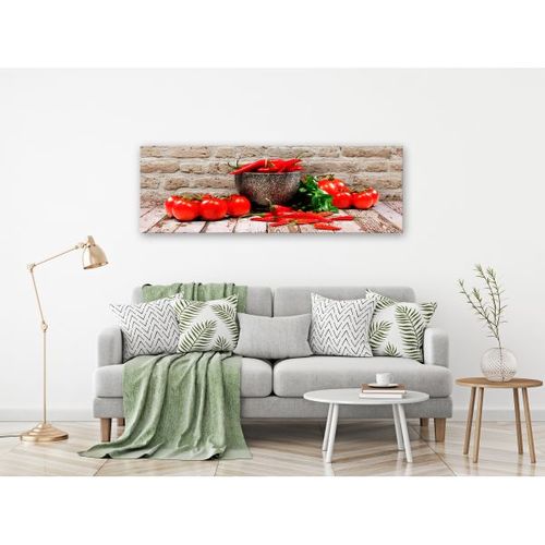 Tableau Nature Morte Red Vegetables (1 Part) Brick Narrow 120x40 Cm