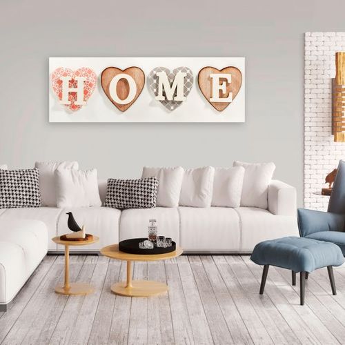 Tableau Vintage Four Hearts (1 Part) Narrow 120x40 Cm