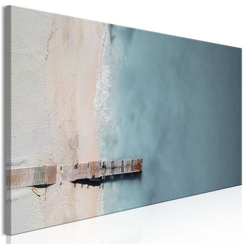 Tableau Sea And Wooden Bridge (1 Part) Narrow Grey 135x45 Cm