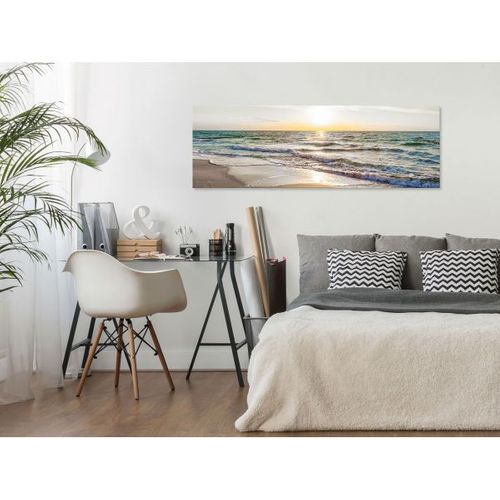Tableau Calm Waves (1 Part) Narrow Grey 135x45 Cm
