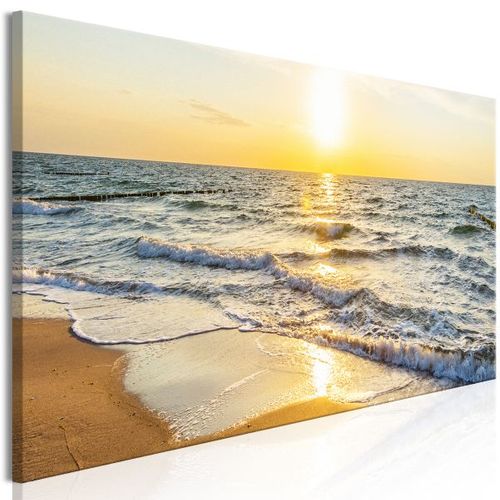 Tableau Calm Waves (1 Part) Narrow Golden 150x50 Cm