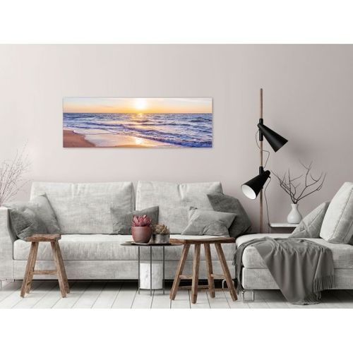 Tableau Calm Waves (1 Part) Narrow Brown 135x45 Cm