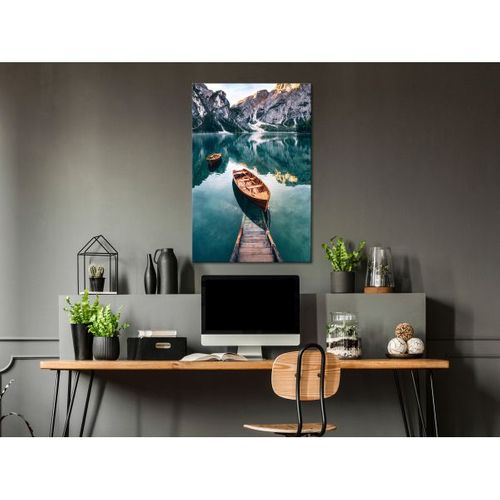 Tableau Boats In Dolomites (1 Part) Vertical 40x60 Cm