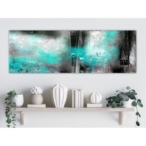 Tableau Turquoise Fog (1 Part) Narrow 135x45 Cm