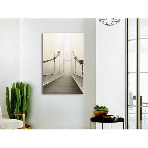 Tableau Villes Bridge In The Fog (1 Part) Vertical 80x120 Cm