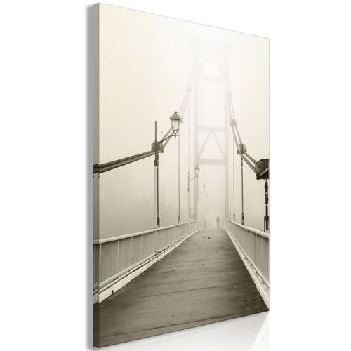 Tableau Villes Bridge In The Fog (1 Part) Vertical 80x120 Cm