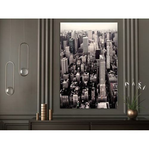 Tableau Villes Manhattan In Sepia (1 Part) Vertical 40x60 Cm