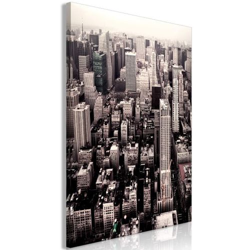 Tableau Villes Manhattan In Sepia (1 Part) Vertical 40x60 Cm