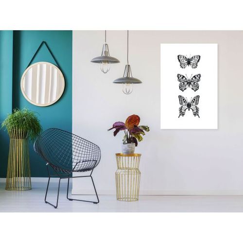 Tableau Three Butterflies 1 Pièce Vertical 40x60 Cm