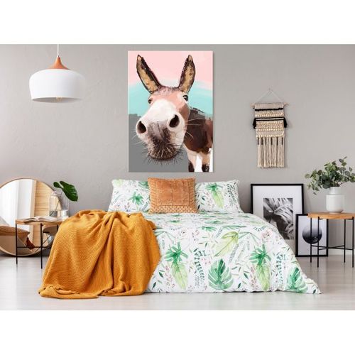 Tableau Curious Donkey 1 Pièce Vertical 80x120 Cm