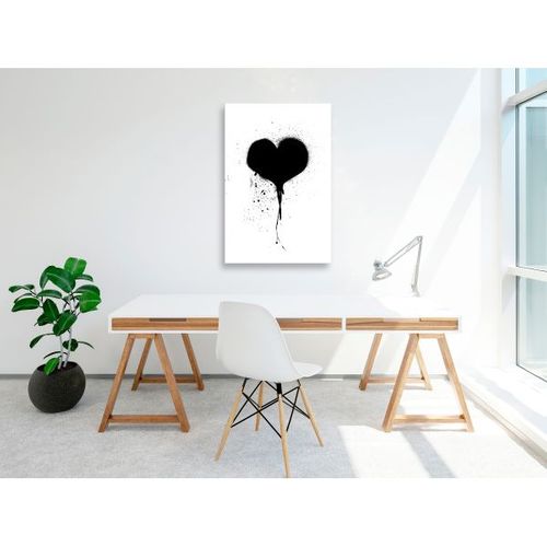 Tableau Destroyed Heart 1 Pièce Vertical 40x60 Cm