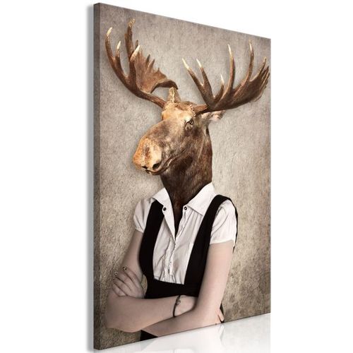 Tableau Brainy Moose (1 Part) Vertical 60x90 Cm