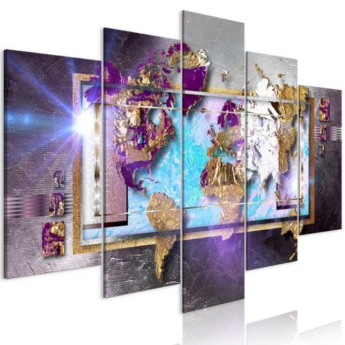 Tableau Abstract Map (5 Parts) Wide 200x100 Cm