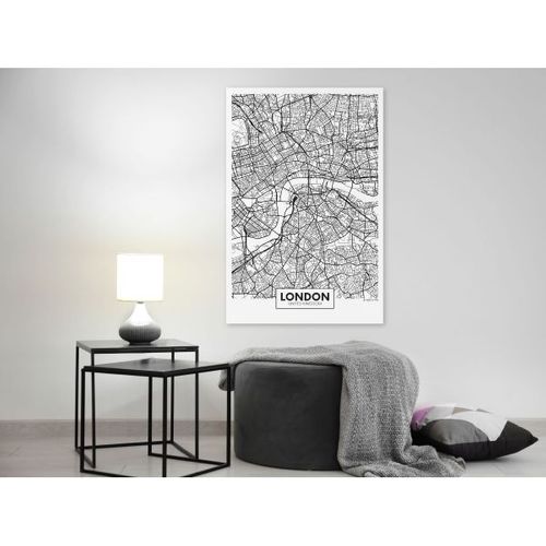 Tableau Cartes Du Monde Map Of London (1 Part) Vertical 60x90 Cm
