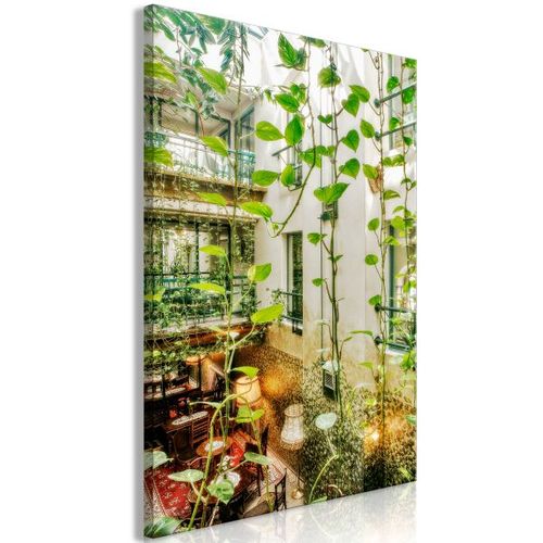 Tableau Villes Cracow: Cafe With Ivy (1 Part) Vertical 40x60 Cm