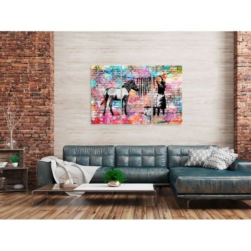 Tableau Colourful Washing 3 Pièces 90x60 Cm