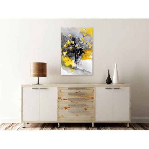 Tableau Fleurs Bouquet Of Colours (1 Part) Vertical Yellow 60x90 Cm