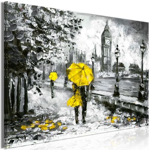 Tableau Villes Walk In London (1 Part) Wide Yellow 120x80 Cm