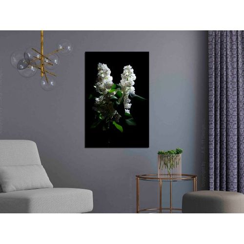 Tableau Fleurs Lilacs At Night (1 Part) Vertical 80x120 Cm