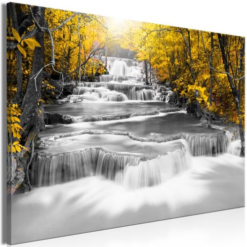 Tableau Cascade Of Thoughts (1 Part) Wide Yellow 90x60 Cm