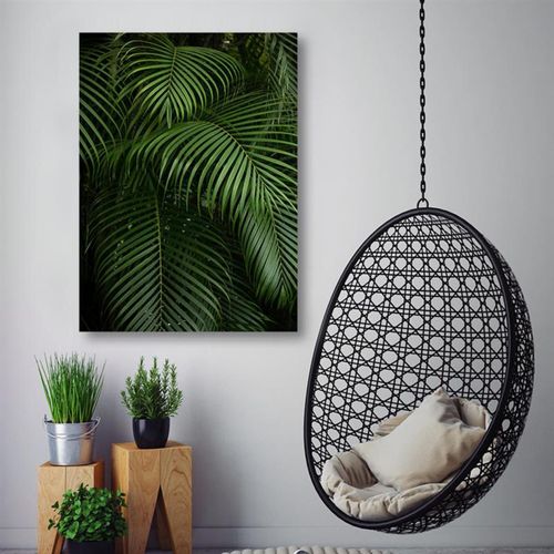 Tableau Feuilles De Palmier Vertes 50 X 70 Cm Vert