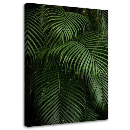 Tableau Feuilles De Palmier Vertes 50 X 70 Cm Vert
