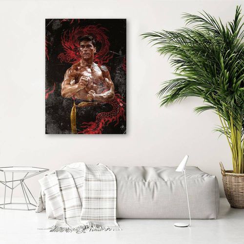 Tableau Bois Bloodsport Jean-claude Van Damme 50 X 70 Cm Noir