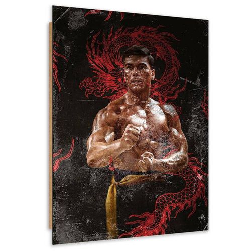 Tableau Bois Bloodsport Jean-claude Van Damme 50 X 70 Cm Noir