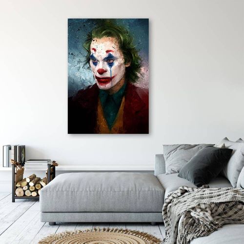 Tableau Joker Portrait De Joaquin Phoenix 40 X 60 Cm Bleu