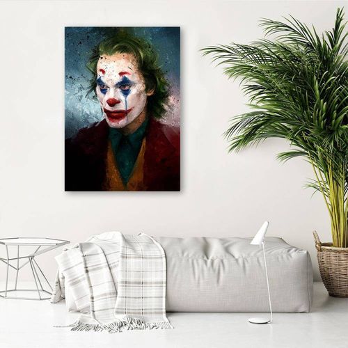 Tableau Joker Portrait De Joaquin Phoenix 40 X 60 Cm Bleu