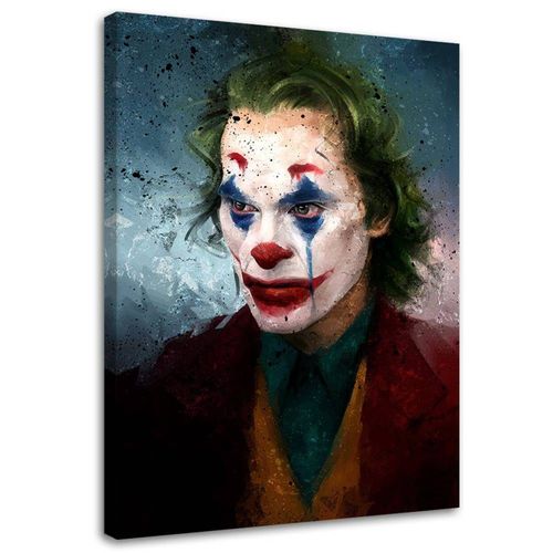 Tableau Joker Portrait De Joaquin Phoenix 50 X 70 Cm Bleu