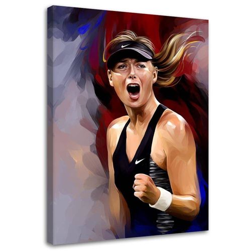 Tableau Tennis Portrait De Maria Sharapova 50 X 70 Cm Noir