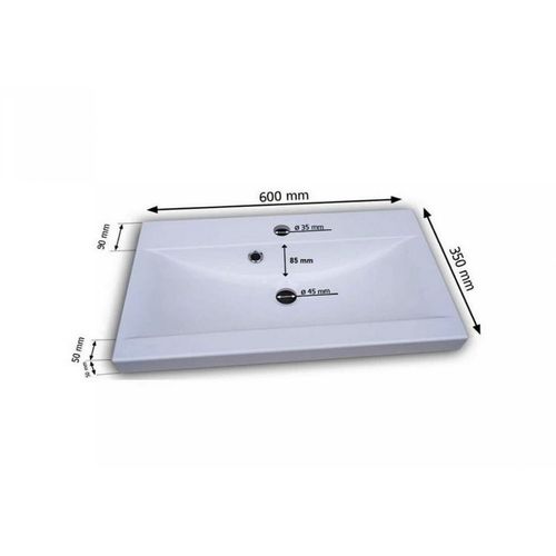 Salle De Bain Suspendue LED Lavabo 2 Colonnes + Armoire Miroir Anthracite / Blanc Brillant