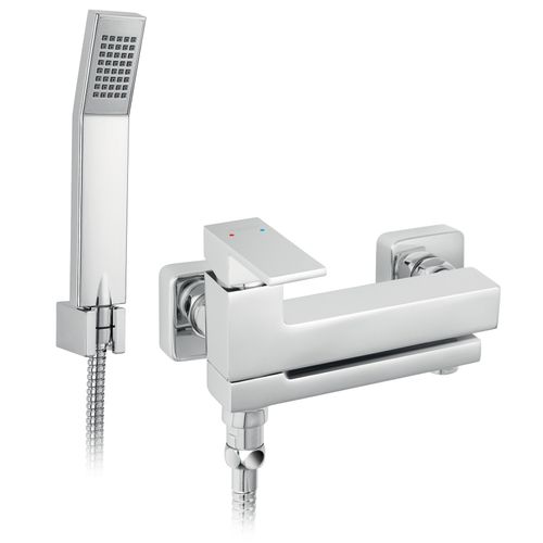 Robinet Mitigeur De Bain Mural, Bec Pivotant Rabattable + Douchette Incluse Zicco