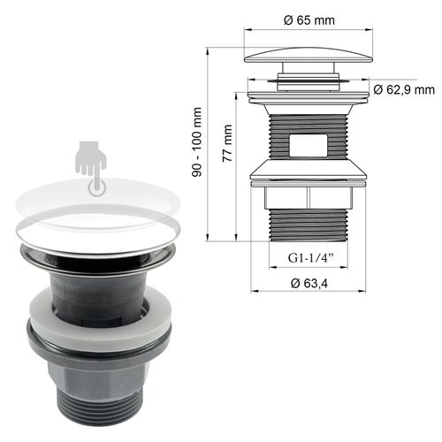 Ciriculus Robinet Mitigeur Chrome Brillant + Bonde